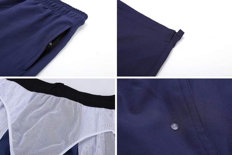 Tyhengta Mens Swim Trunks Quick Dry Stretch Shorts with Zipper Pockets and Mesh Lining Navy 34 - Image 4